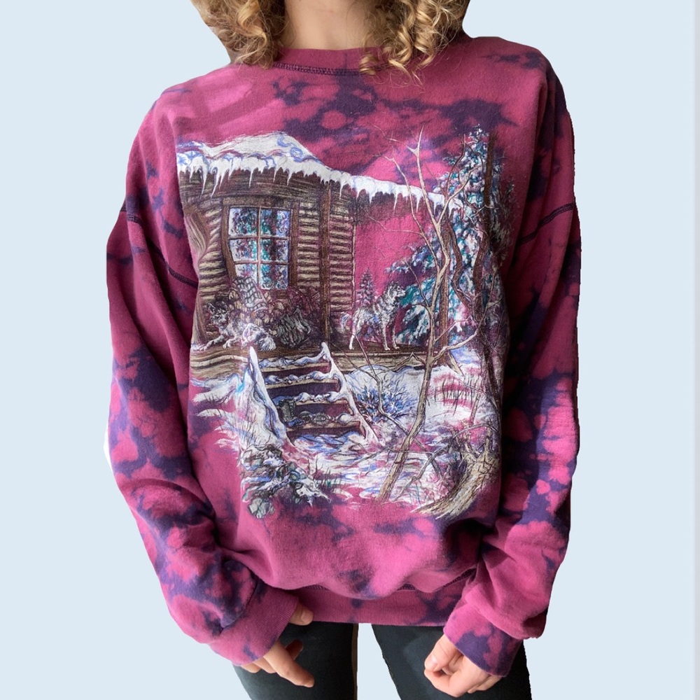 ✴️SOLD✴️Vintage 90s Tie Dye Crewneck Sweatshirt